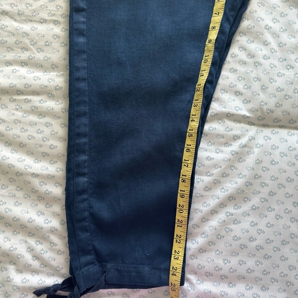 J. Jill 100% Linen Blue Ankle Cropped Pants Relaxed Fit - Picture 4 of 5